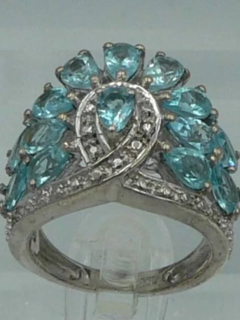 Sz 5 Genuine Madagascar Paraiba Apatite (Pear) Ring